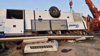 تصاویر اتوبوس واژگون شده در جاده گرگان – کردکوی | حال ۲ نفر وخیم است