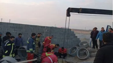 نجات کارگر از حادثه ریزش چاه نجات کارگر از حادثه ریزش چاه