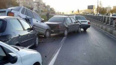 تصادف زنجیره ای ۴ خودرو ۱۰ مصدوم بر جای گذاشت