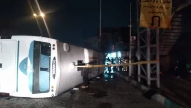 تعداد مصدومان واژگونی اتوبوس بین شهری در تهران به ۲۵ نفر رسید تعداد مصدومان واژگونی اتوبوس بین شهری در تهران به ۲۵ نفر رسید