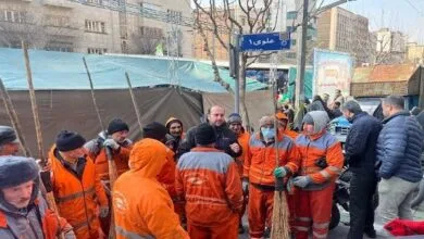 پاکسازی مسیر راهپیمایی ۲۲ بهمن در تهران