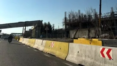بزرگراه شهید سلیمانی حدفاصل بزرگراه شهید حقانی به غرب شب‌ها مسدود است