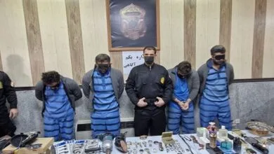 دستگیری باند ۵ نفره سارقان مسلح منازل در تهران