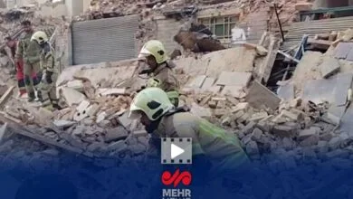 گزارش خبرنگار مهر از حادثه ریزش ساختمانی در خیابان طالقانی تهران