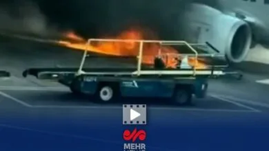 فیلم آتش‌سوزی هواپیمای مسافربری آمریکایی در دنور