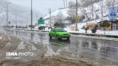 لغزندگی و خطر افزایش واژگونی و تصادفات زنجیره‌ای در محورهای سمنان