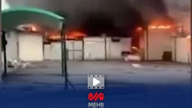 آتش سوزی گسترده در بازار روز سلیمانیه عراق