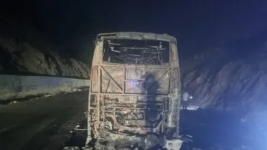 مهار آتش‌سوزی اتوبوس در محور قائمیه به شیراز بدون تلفات جانی